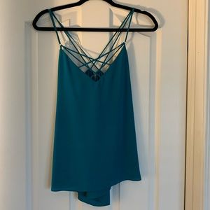 Teal strapped tank Express